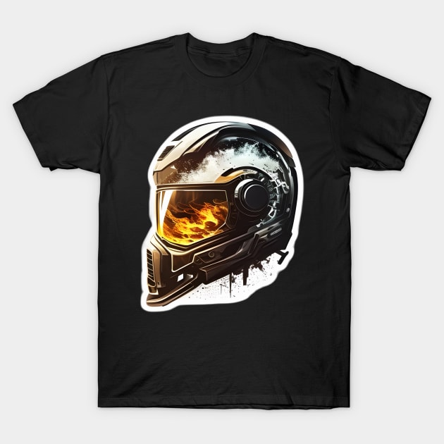 Super Bike Aggressive Looking Helmet T-Shirt by beluxe